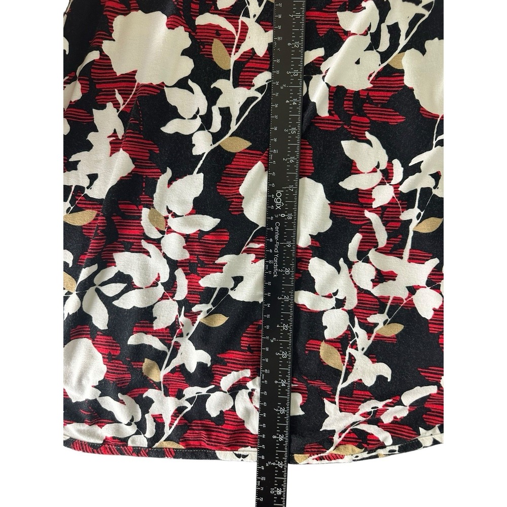 J. Jill Wearever Collection Sleeveless Top XL Red Black White Floral Stretch Boh - Picture 6 of 6